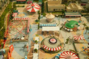 Blue World City Islamabad theme park attractions aerial view