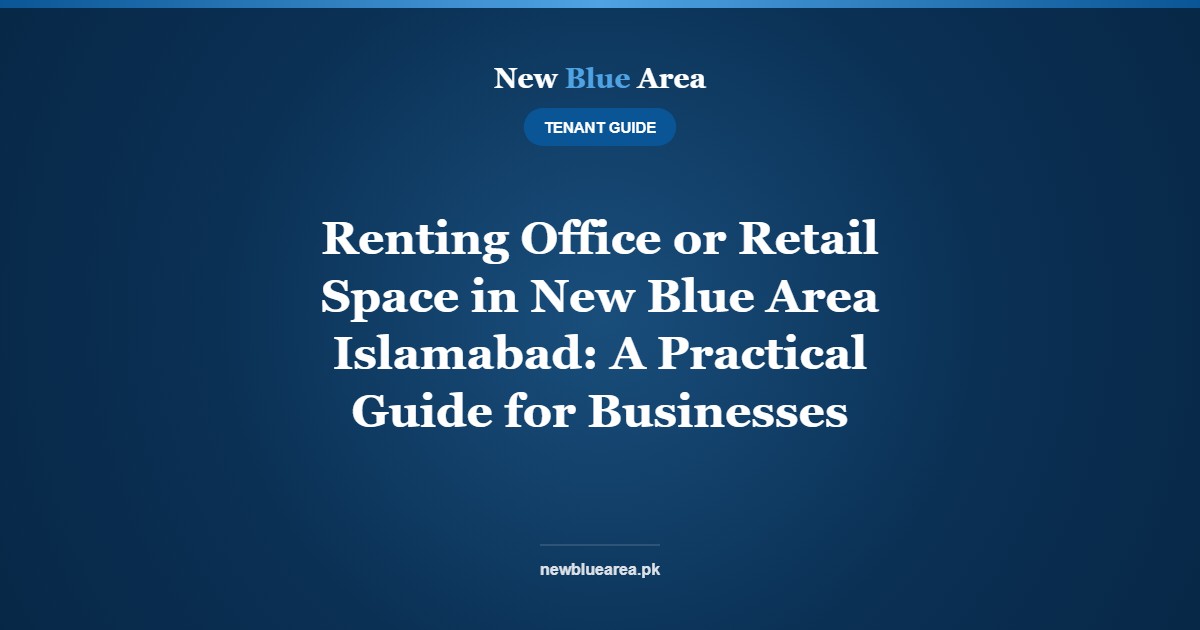 Renting Office or Retail Space in New Blue Area Islamabad: A Practical Guide for Businesses - New Blue Area Islamabad
